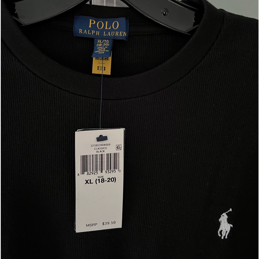 Boys Ralph Lauren Polo light black knit long sleeve shirt